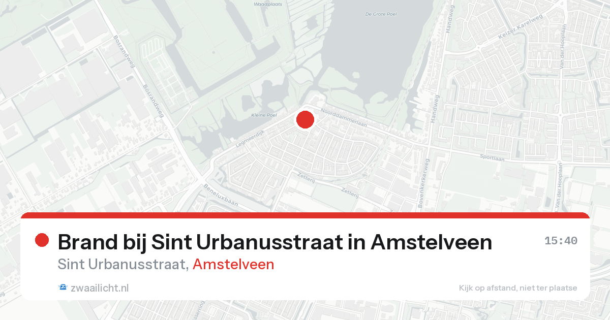 Brand bij Sint Urbanusstraat in Amstelveen — 6 jun 2026
