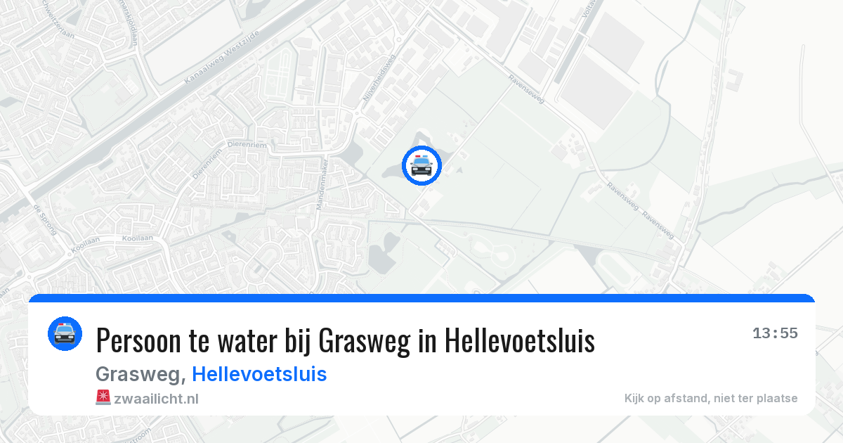 Persoon te water bij Grasweg in Hellevoetsluis — 16 mrt 2026