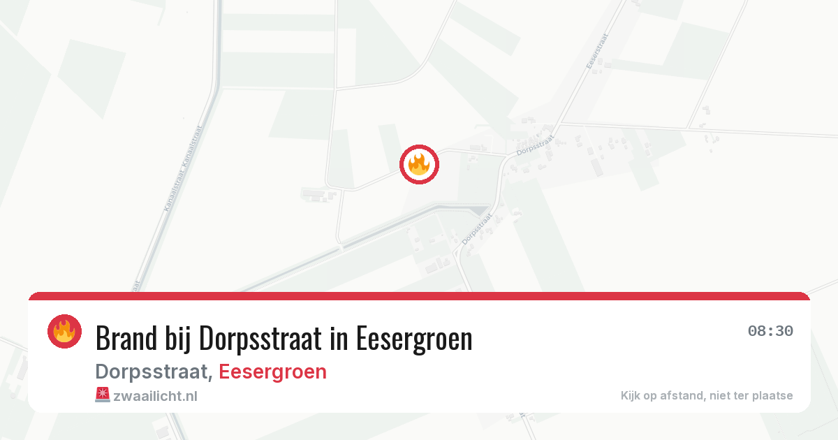 Brand bij Dorpsstraat in Eesergroen — 20 jun 2026