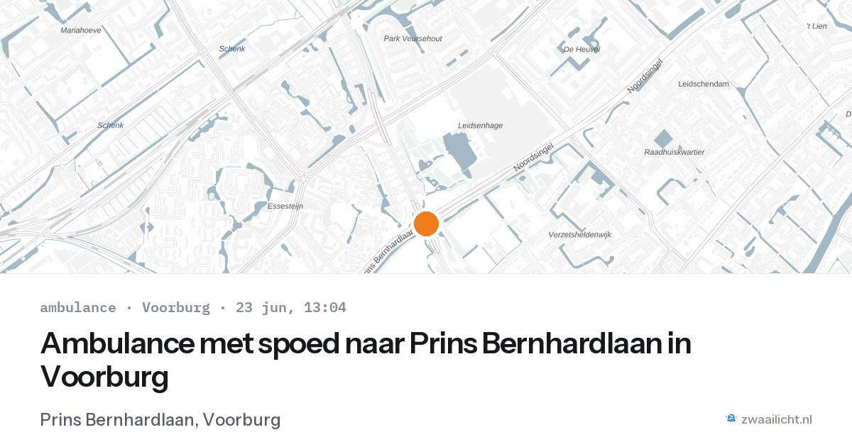 Ambulance met spoed naar Prins Bernhardlaan in Voorburg — 23 jun 2026