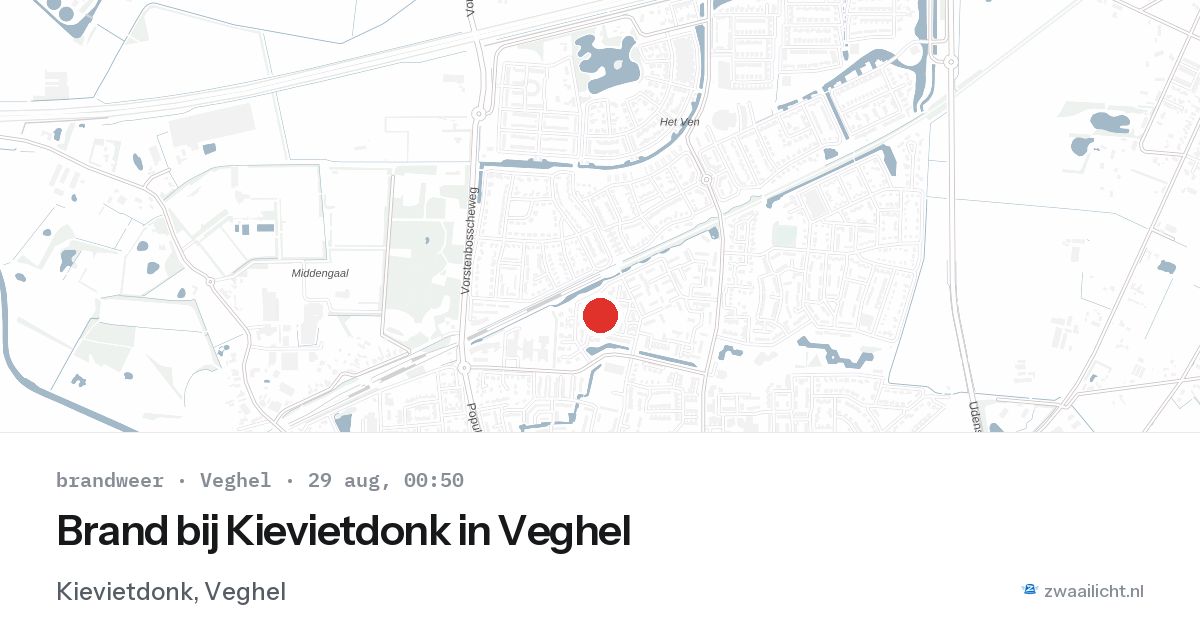 Brand bij Kievietdonk in Veghel — 28 aug 2026