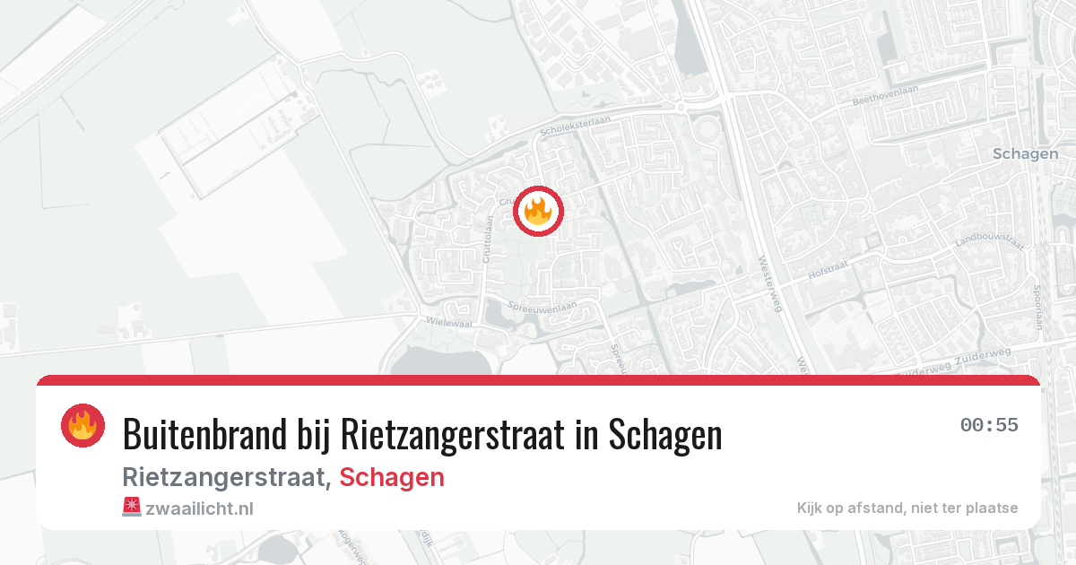 Buitenbrand bij Rietzangerstraat in Schagen — 13 aug 2026