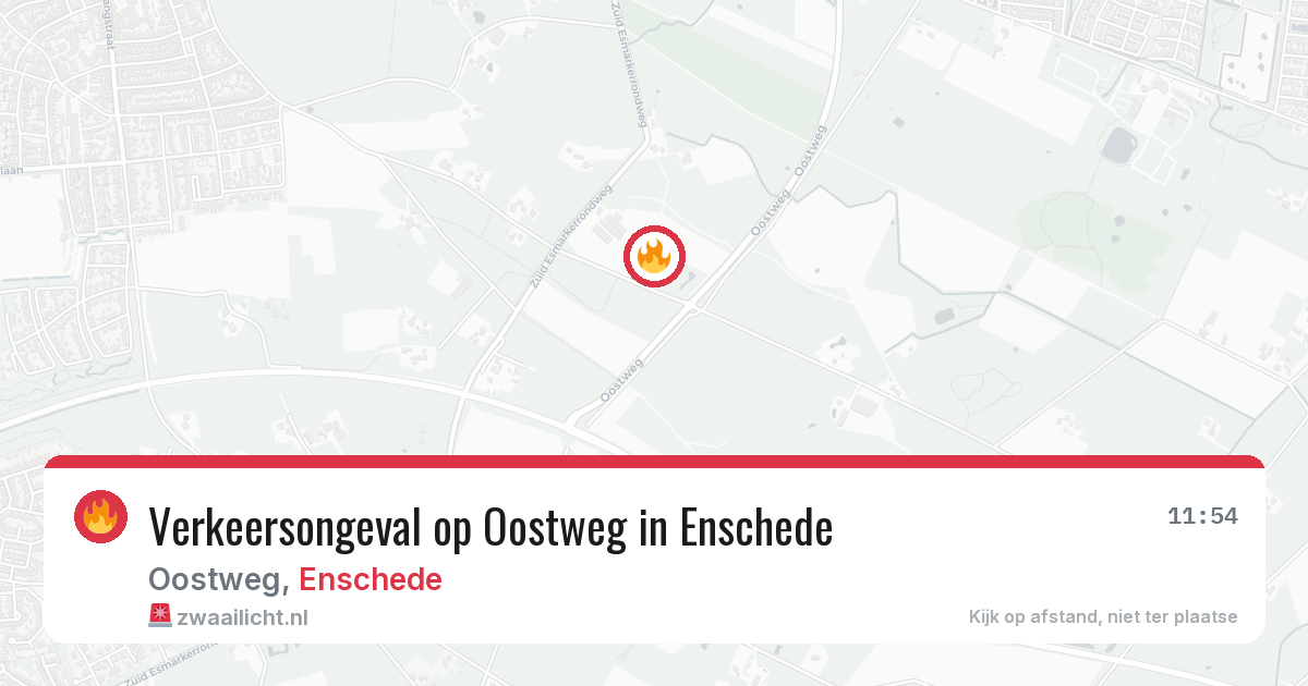 Verkeersongeval op Oostweg in Enschede — 21 jun 2026