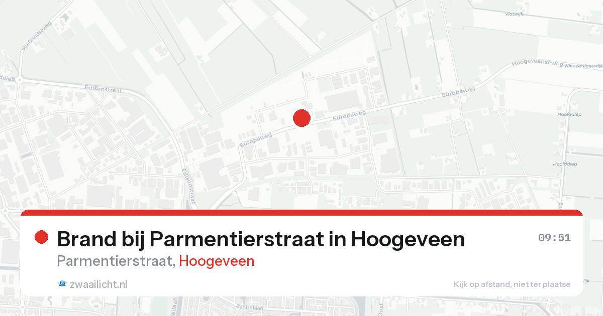 Brand bij Parmentierstraat in Hoogeveen — 21 aug 2026