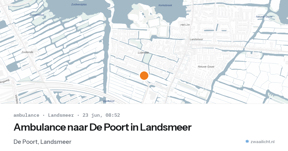 Ambulance naar De Poort in Landsmeer — 23 jun 2026