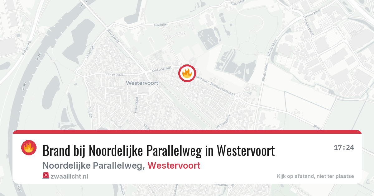 Brand bij Noordelijke Parallelweg in Westervoort — 4 jul 2026