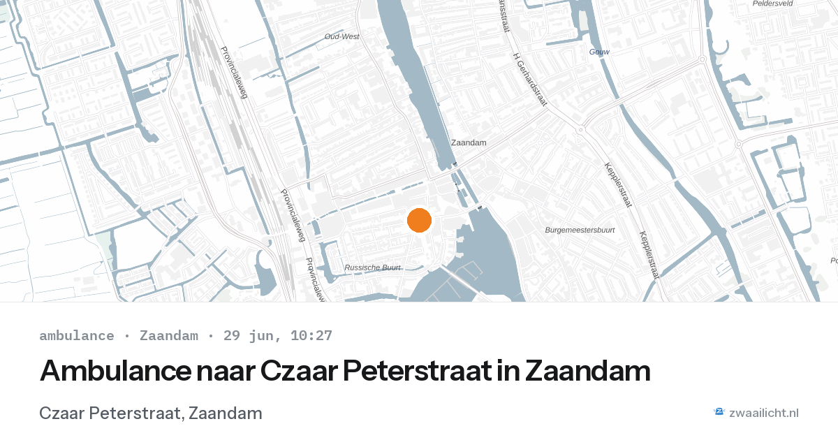 Ambulance naar Czaar Peterstraat in Zaandam — 29 jun 2026