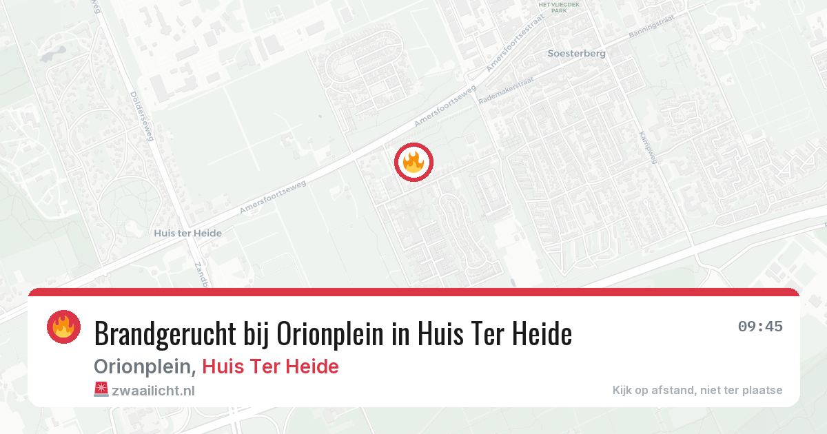 Brandgerucht bij Orionplein in Huis Ter Heide — 2 mrt 2026