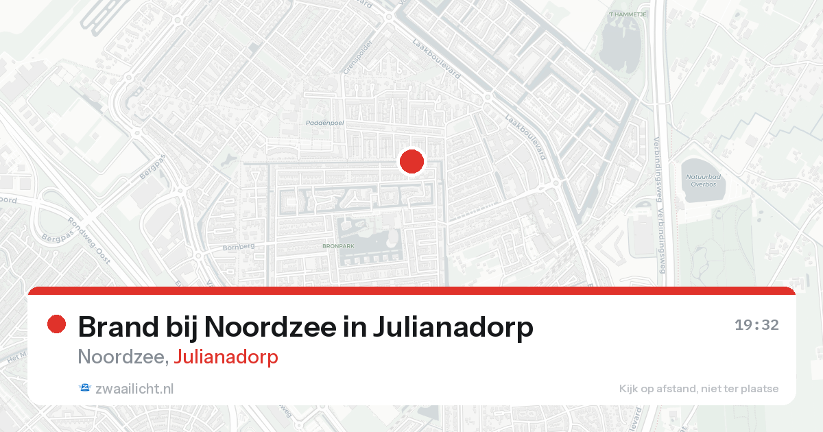 Brand bij Noordzee in Julianadorp — 25 aug 2026