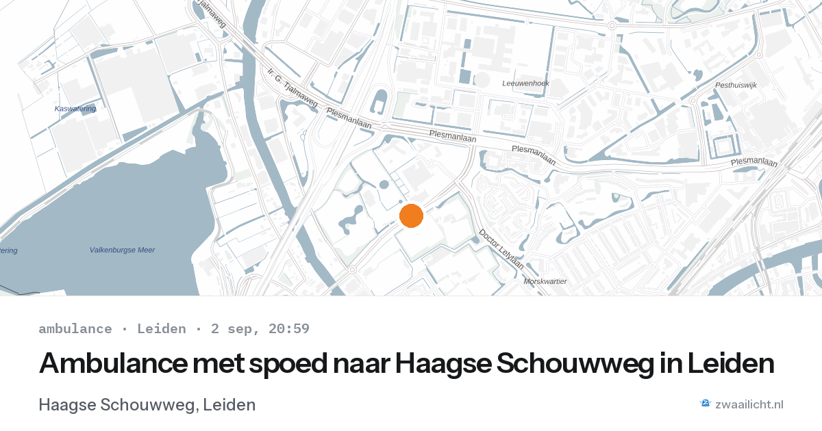 Ambulance met spoed naar Haagse Schouwweg in Leiden — 2 sep 2026