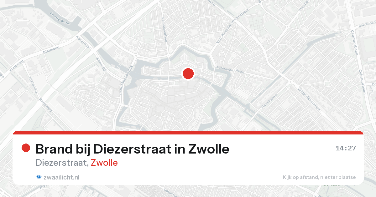 Brand bij Diezerstraat in Zwolle — 19 aug 2026