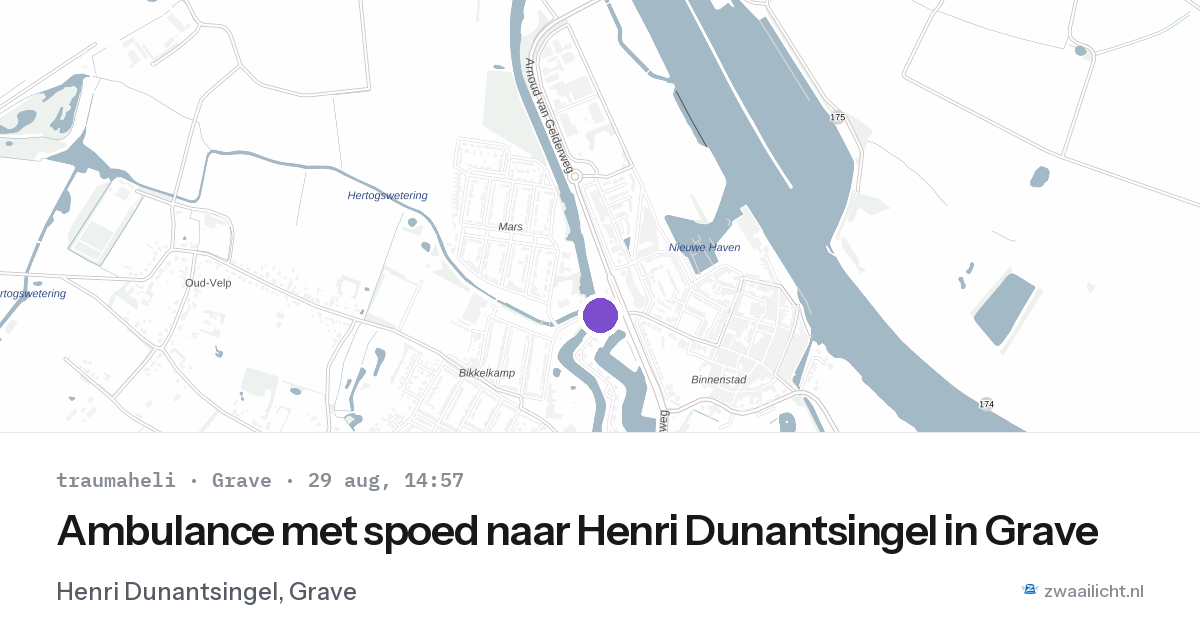 Ambulance met spoed naar Henri Dunantsingel in Grave — 29 aug 2026
