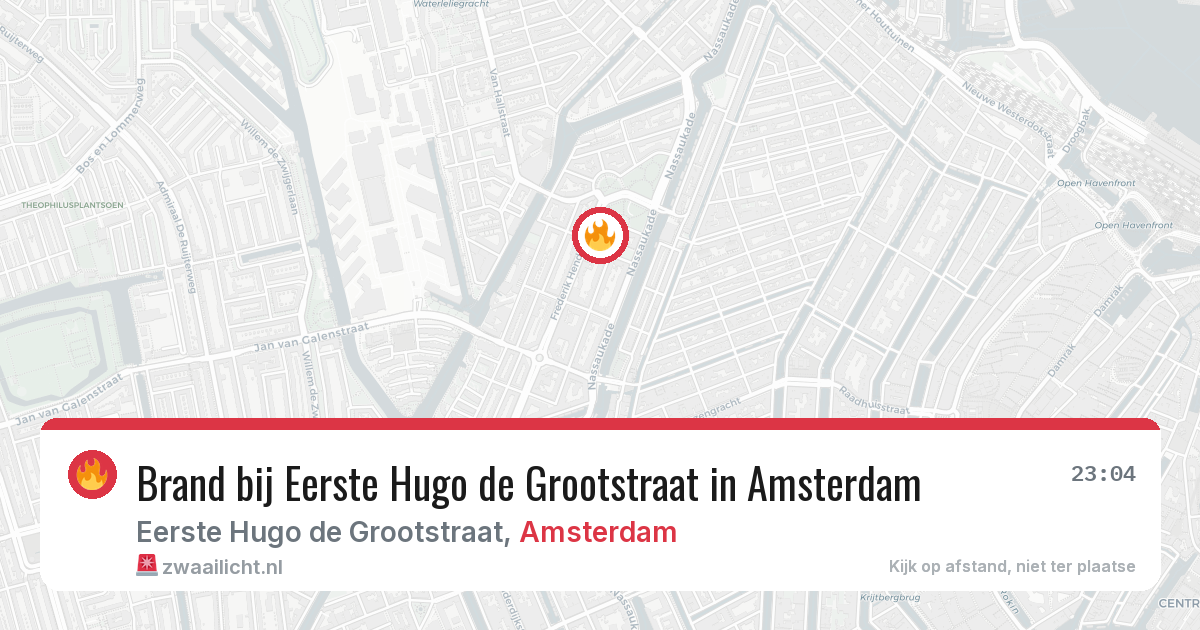Brand bij Eerste Hugo de Grootstraat in Amsterdam — 16 mrt 2026