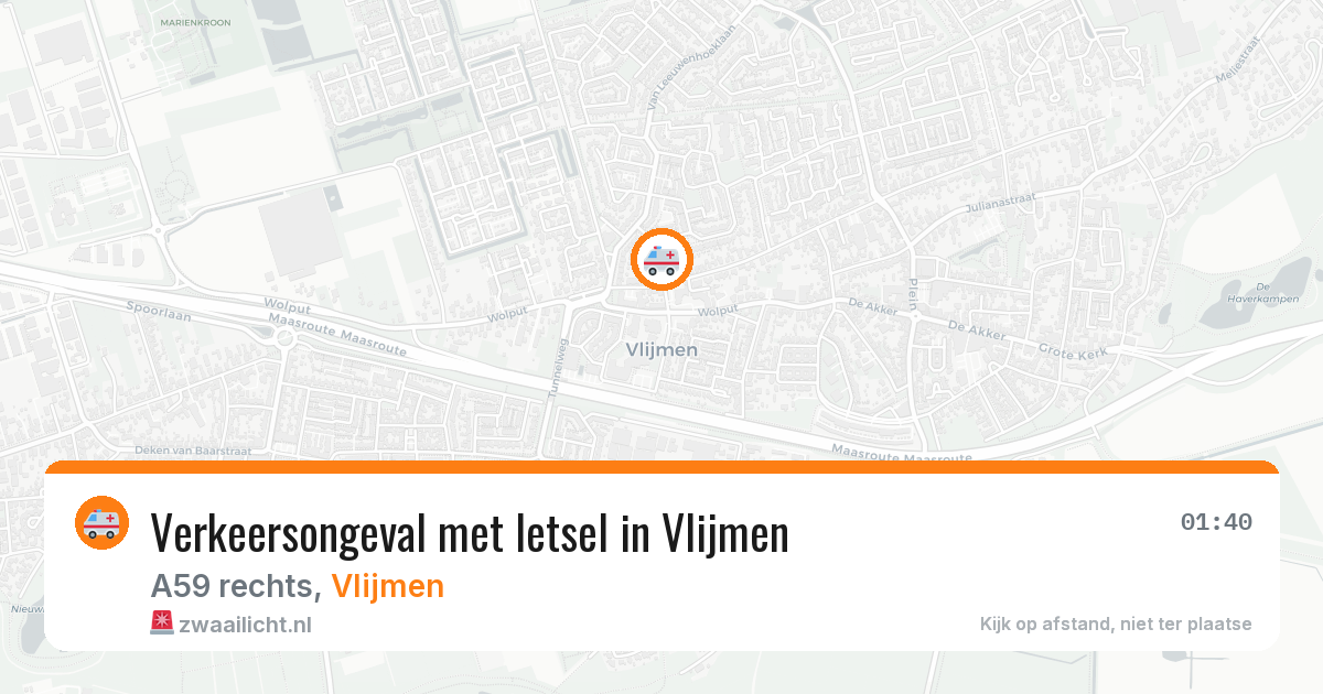 Verkeersongeval met letsel in Vlijmen — 15 feb 2026