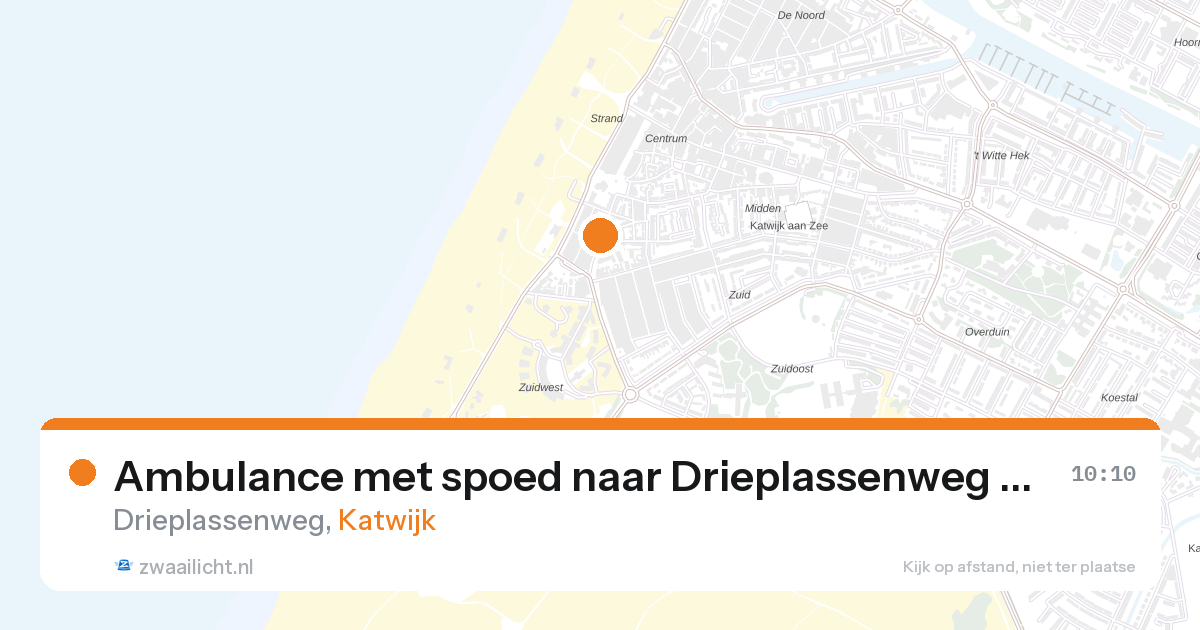 Ambulance met spoed naar Drieplassenweg in Katwijk — 21 mrt 2026