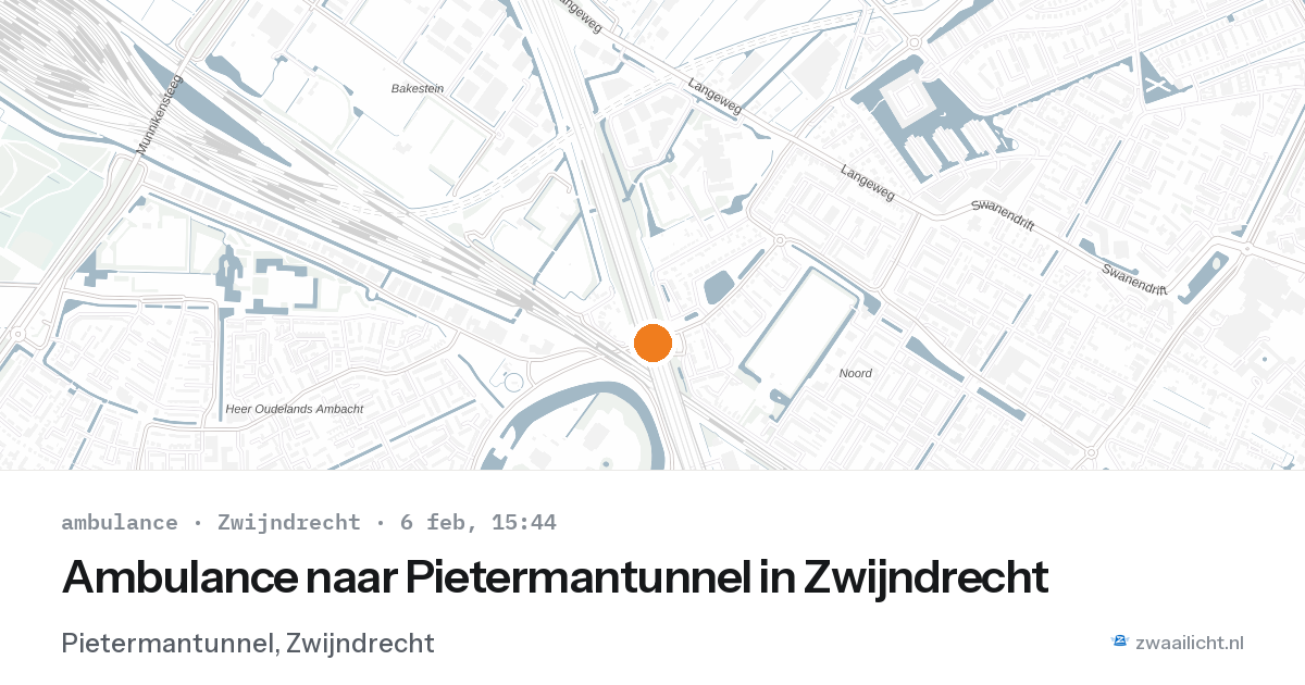 Ambulance naar Pietermantunnel in Zwijndrecht — 6 feb 2026