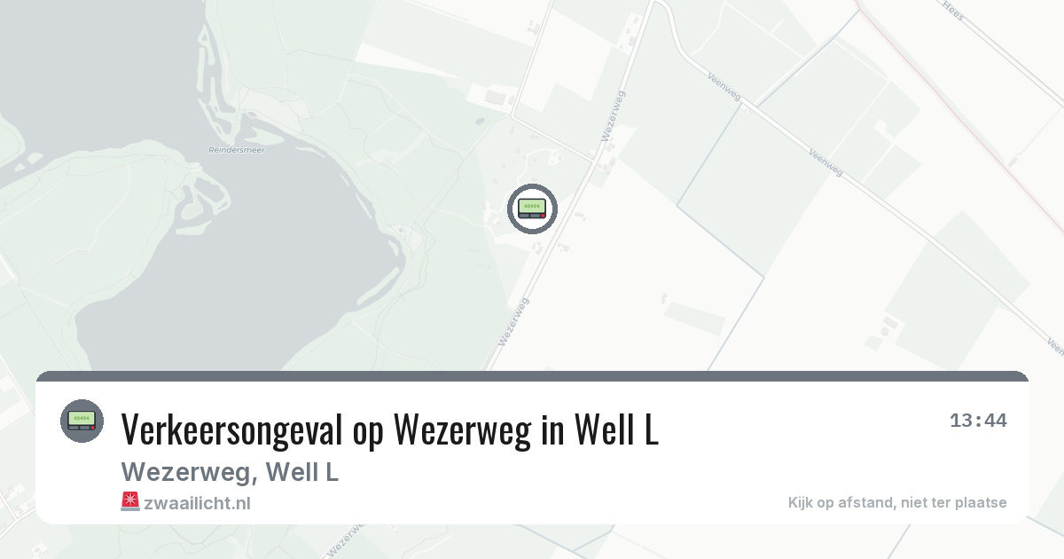 Verkeersongeval op Wezerweg in Well L — 27 mei 2026