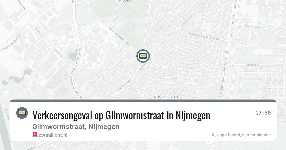 Verkeersongeval op Glimwormstraat in Nijmegen — 1 jun 2026