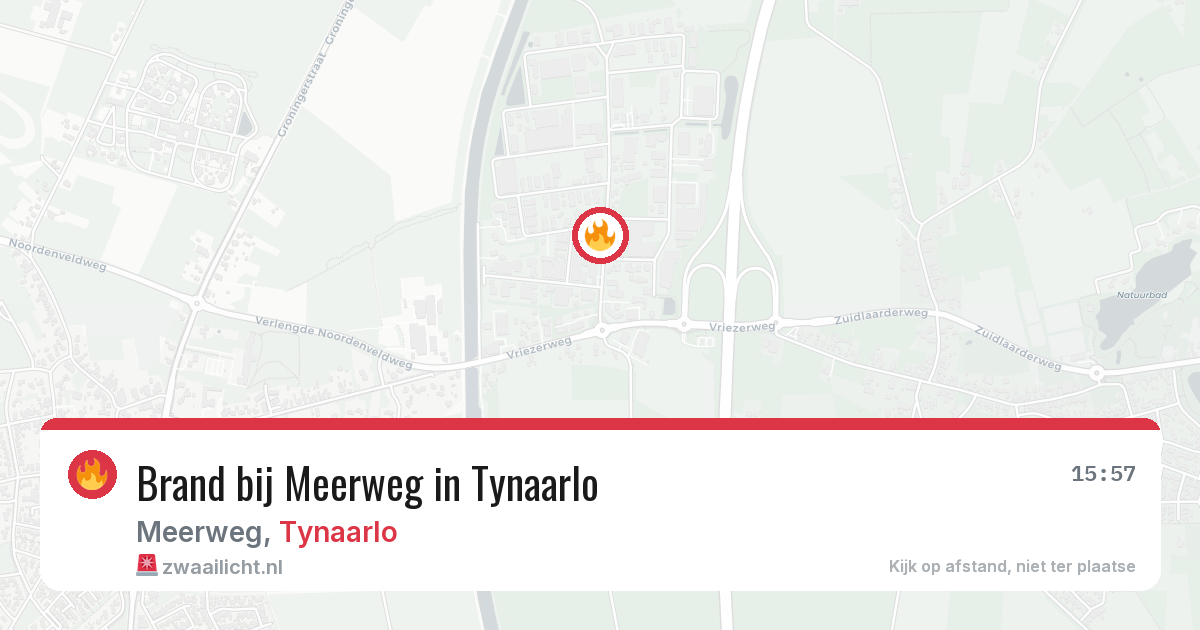 Brand bij Meerweg in Tynaarlo — 29 jul 2026