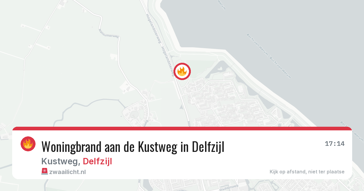 Woningbrand aan de Kustweg in Delfzijl — 5 jul 2026