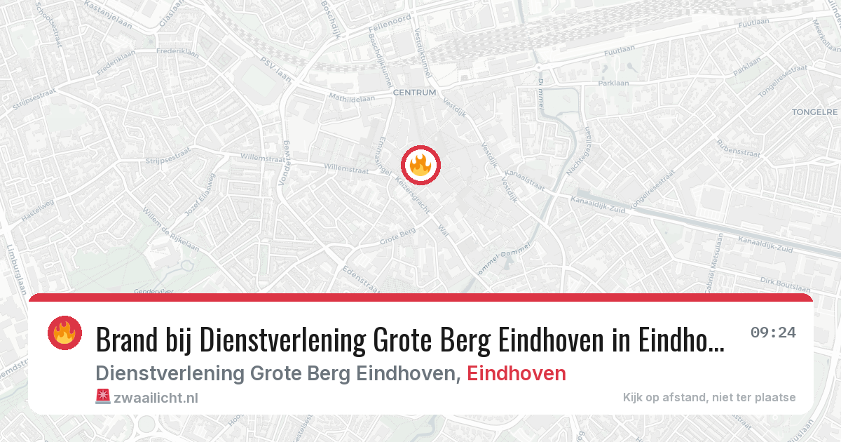 Brand bij Dienstverlening Grote Berg Eindhoven in Eindhoven — 29 jul 2026