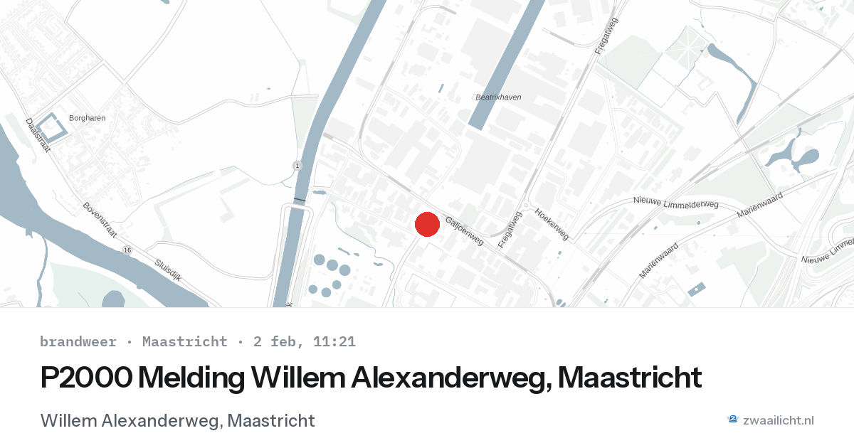 P2000 Melding Willem Alexanderweg, Maastricht — 2 feb 2026