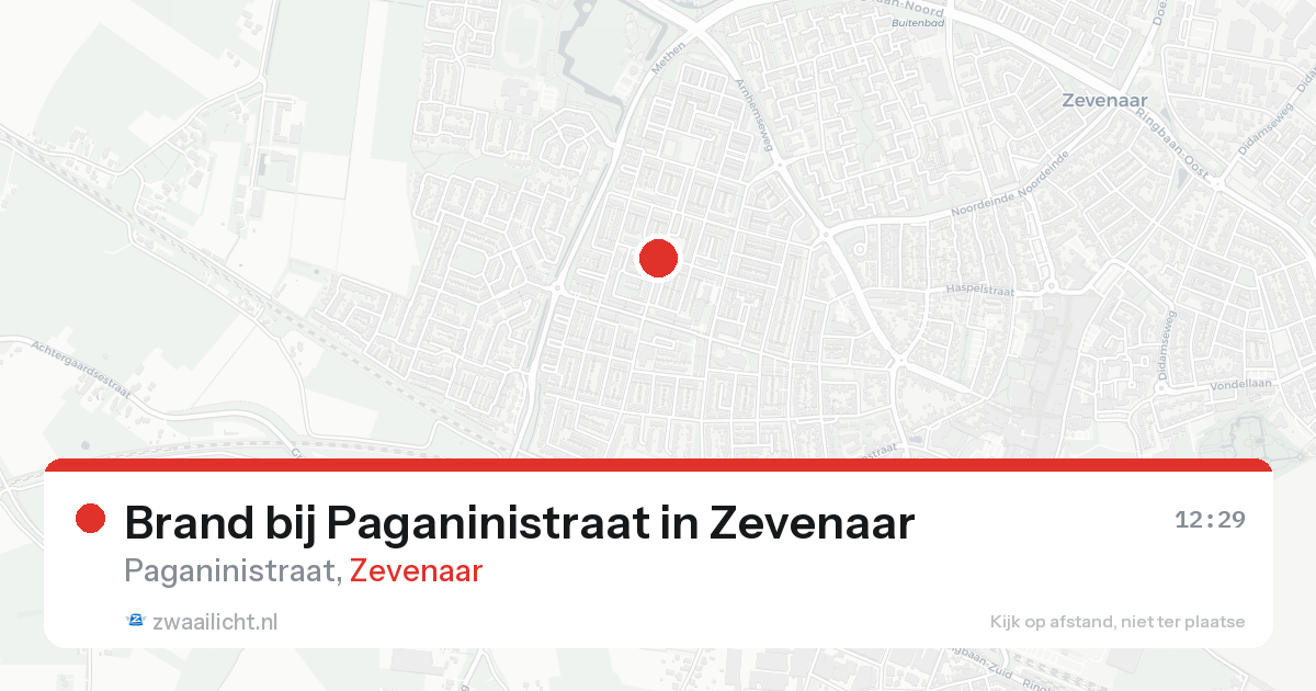 Brand bij Paganinistraat in Zevenaar — 24 aug 2026