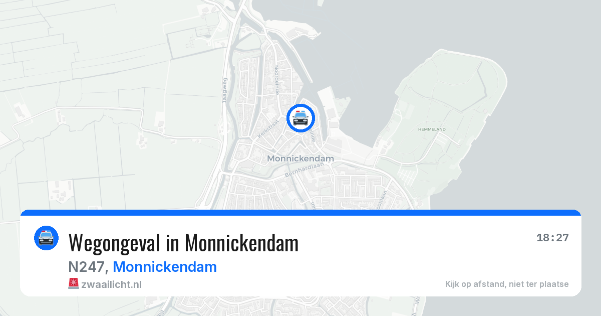 Wegongeval in Monnickendam — 11 jul 2026