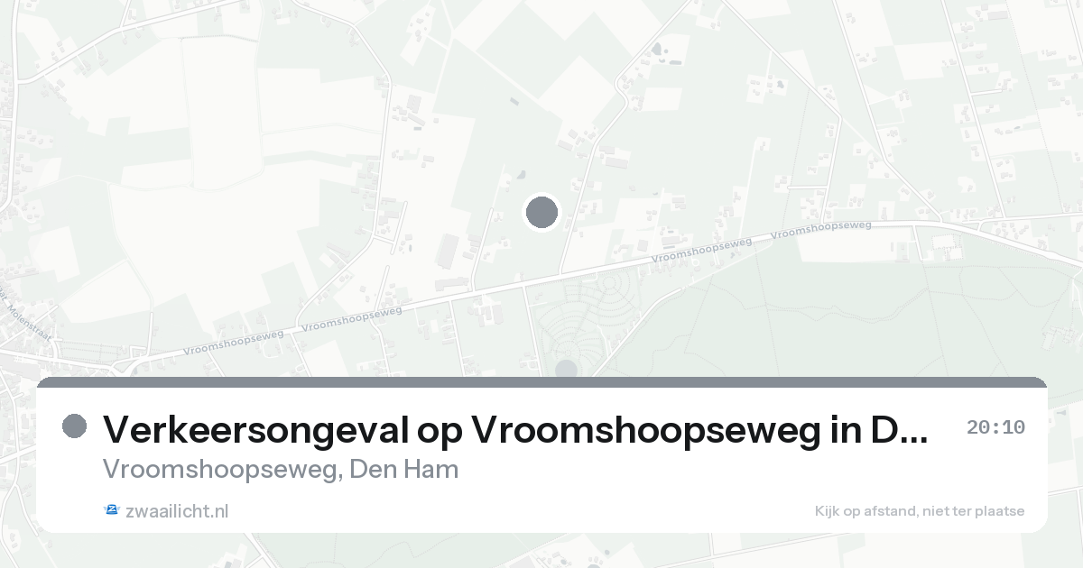 Verkeersongeval op Vroomshoopseweg in Den Ham — 21 aug 2026