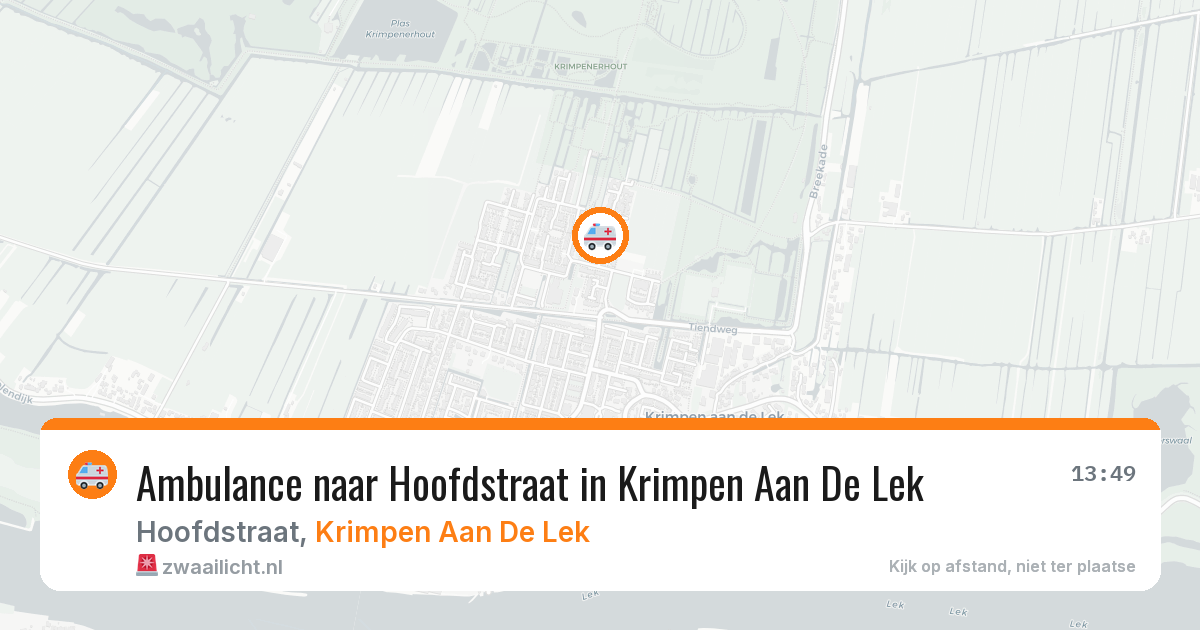 Ambulance naar Hoofdstraat in Krimpen Aan De Lek — 29 jul 2026