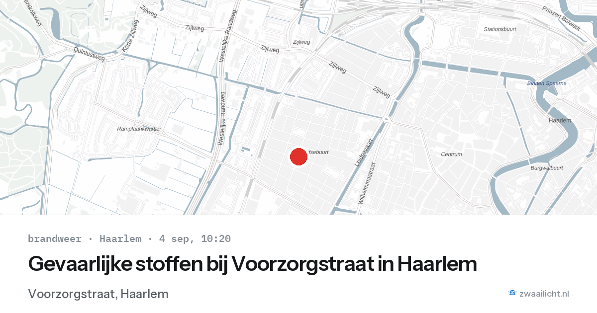 Gevaarlijke stoffen bij Voorzorgstraat in Haarlem — 4 sep 2026