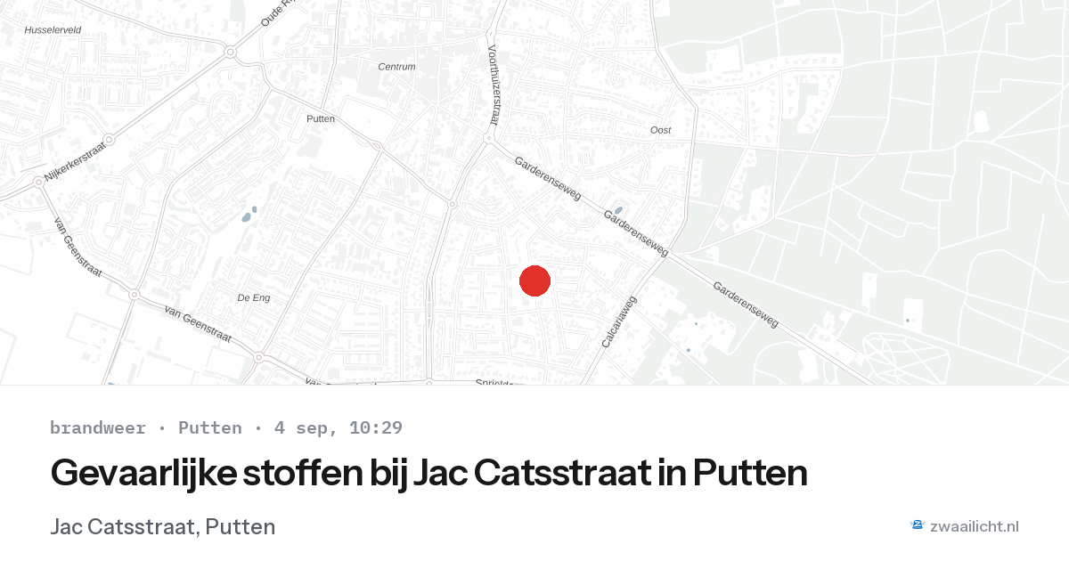Gevaarlijke stoffen bij Jac Catsstraat in Putten — 4 sep 2026