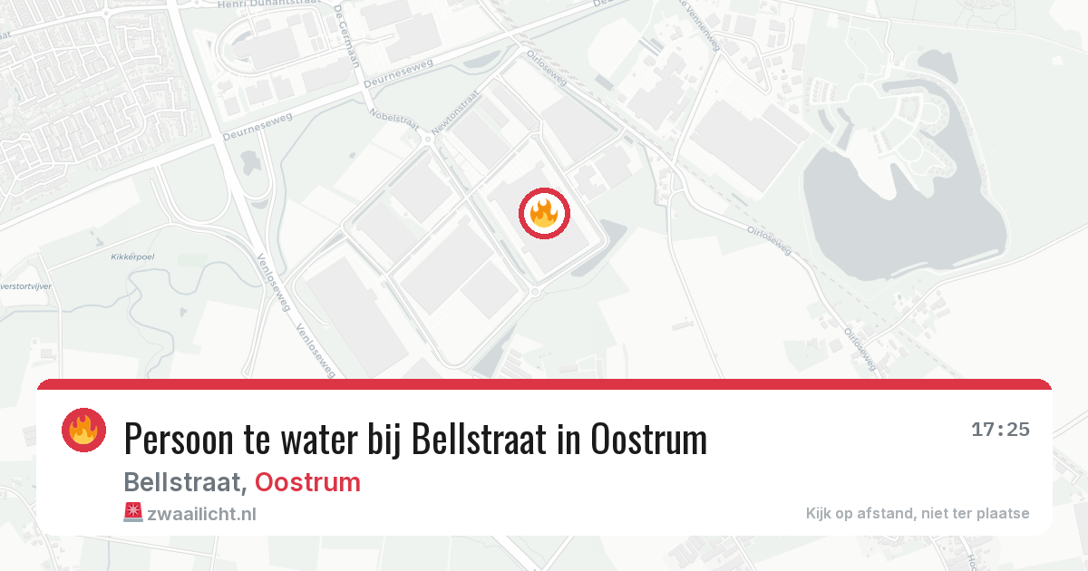 Persoon te water bij Bellstraat in Oostrum — 16 apr 2026