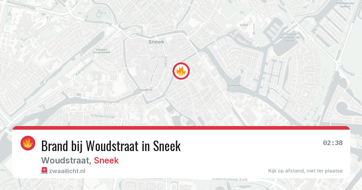 Brand bij Woudstraat in Sneek — 10 mei 2026