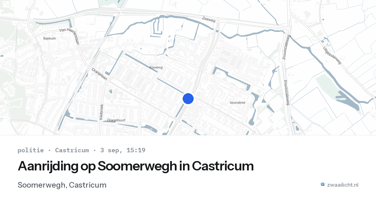 Aanrijding op Soomerwegh in Castricum — 3 sep 2026