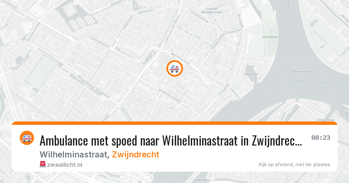 Ambulance met spoed naar Wilhelminastraat in Zwijndrecht — 16 jul 2026