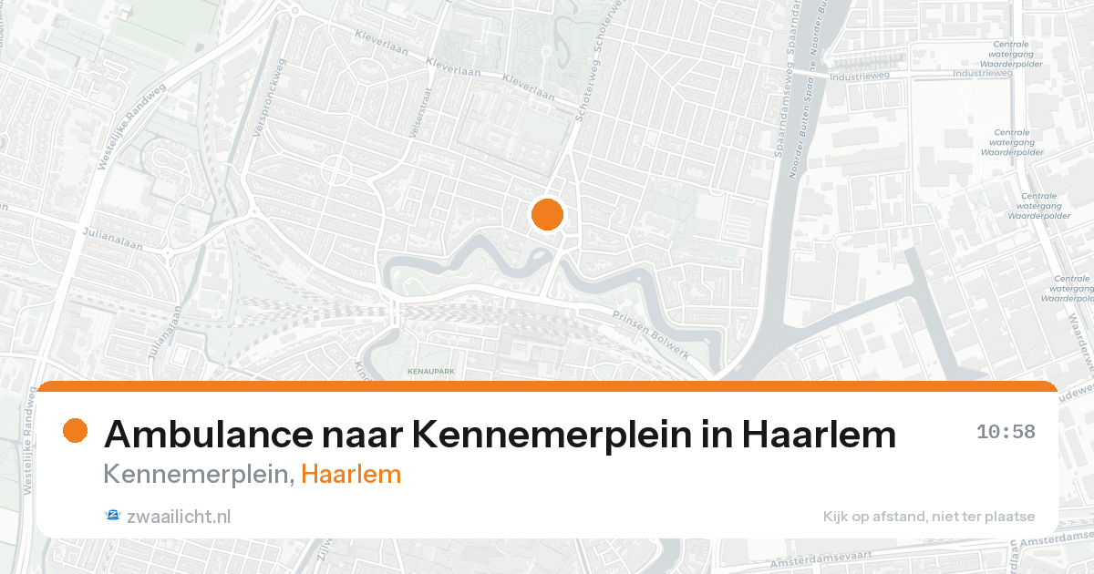 Ambulance naar Kennemerplein in Haarlem — 20 aug 2026
