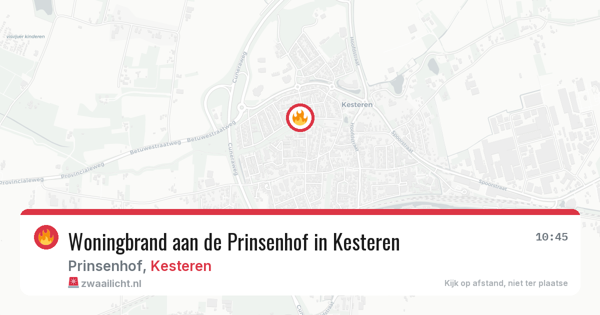 Woningbrand aan de Prinsenhof in Kesteren — 13 mrt 2026