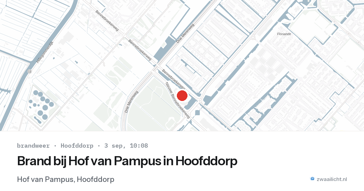 Brand bij Hof van Pampus in Hoofddorp — 3 sep 2026