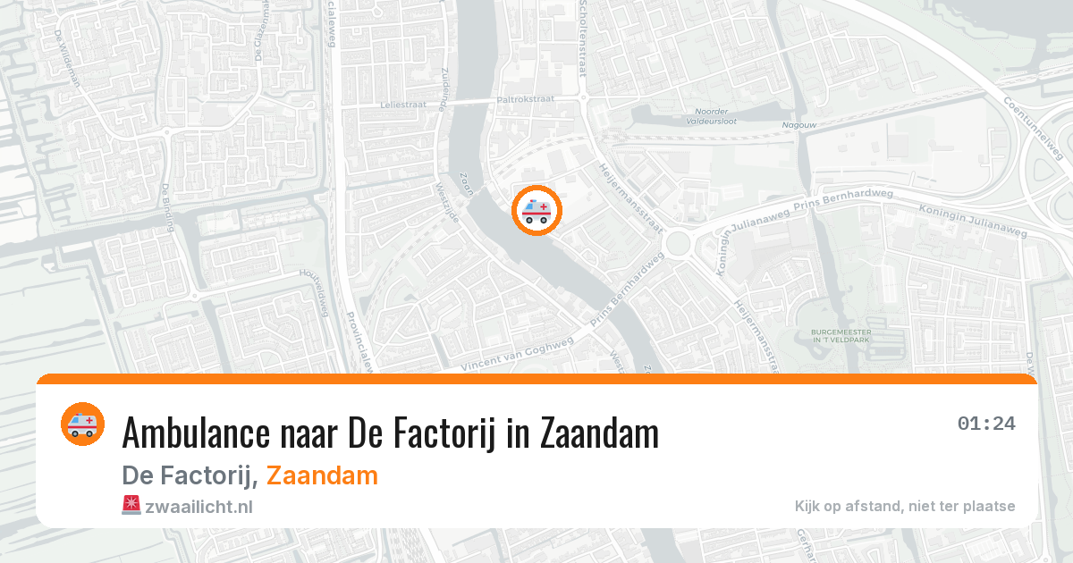 Ambulance naar De Factorij in Zaandam — 29 jul 2026
