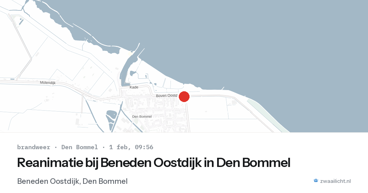Reanimatie bij Beneden Oostdijk in Den Bommel — 1 feb 2026