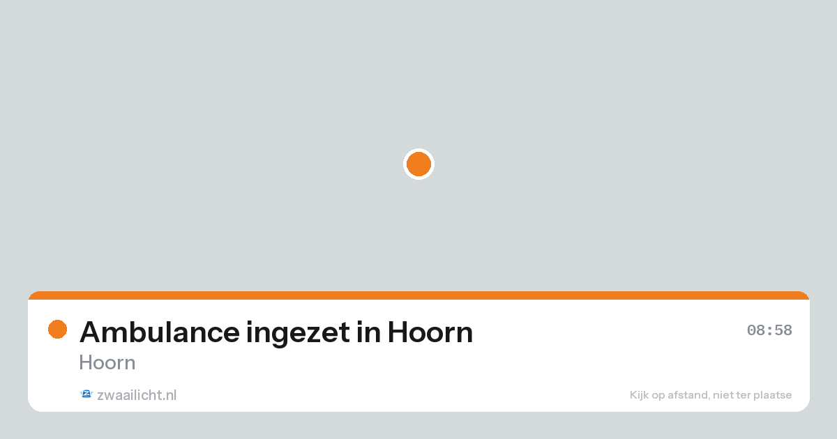 Ambulance ingezet in Hoorn — 31 mei 2026