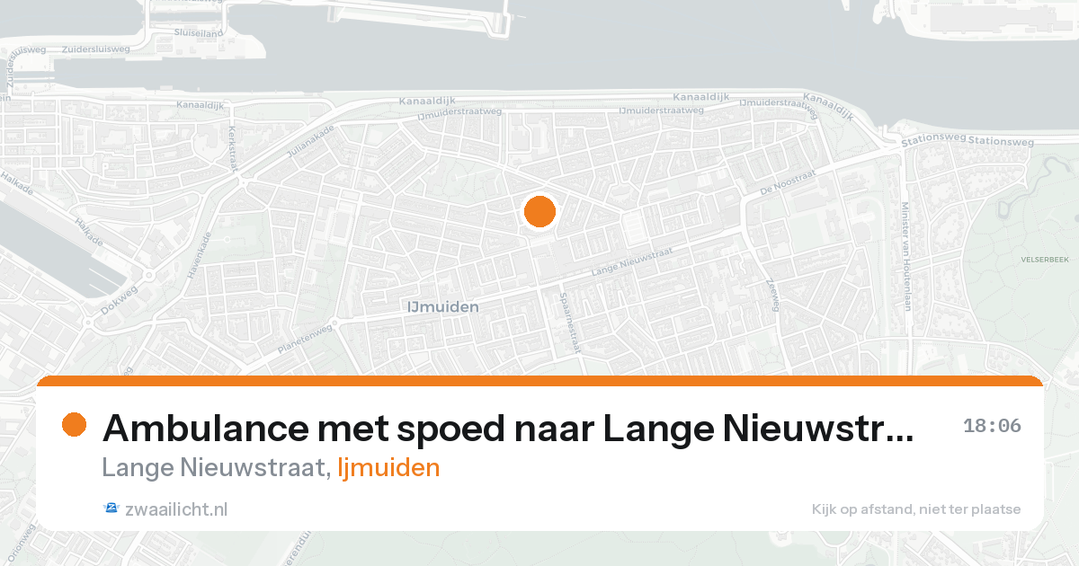Ambulance met spoed naar Lange Nieuwstraat in Ijmuiden — 23 aug 2026