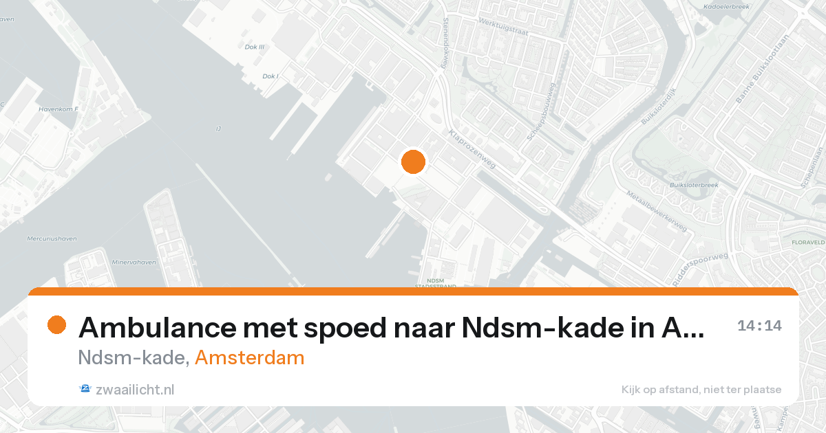 Ambulance met spoed naar Ndsm-kade in Amsterdam — 24 aug 2026