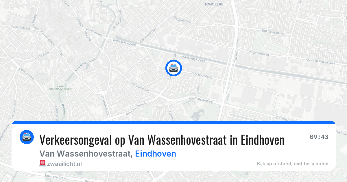 Verkeersongeval op Van Wassenhovestraat in Eindhoven — 29 apr 2026