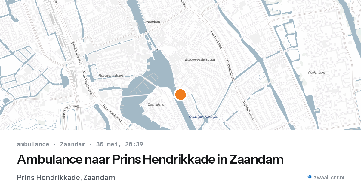 Ambulance naar Prins Hendrikkade in Zaandam — 30 mei 2026