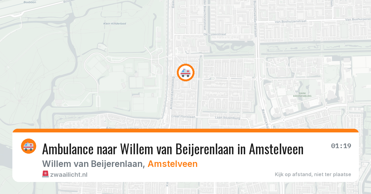 Ambulance naar Willem van Beijerenlaan in Amstelveen — 18 mrt 2026