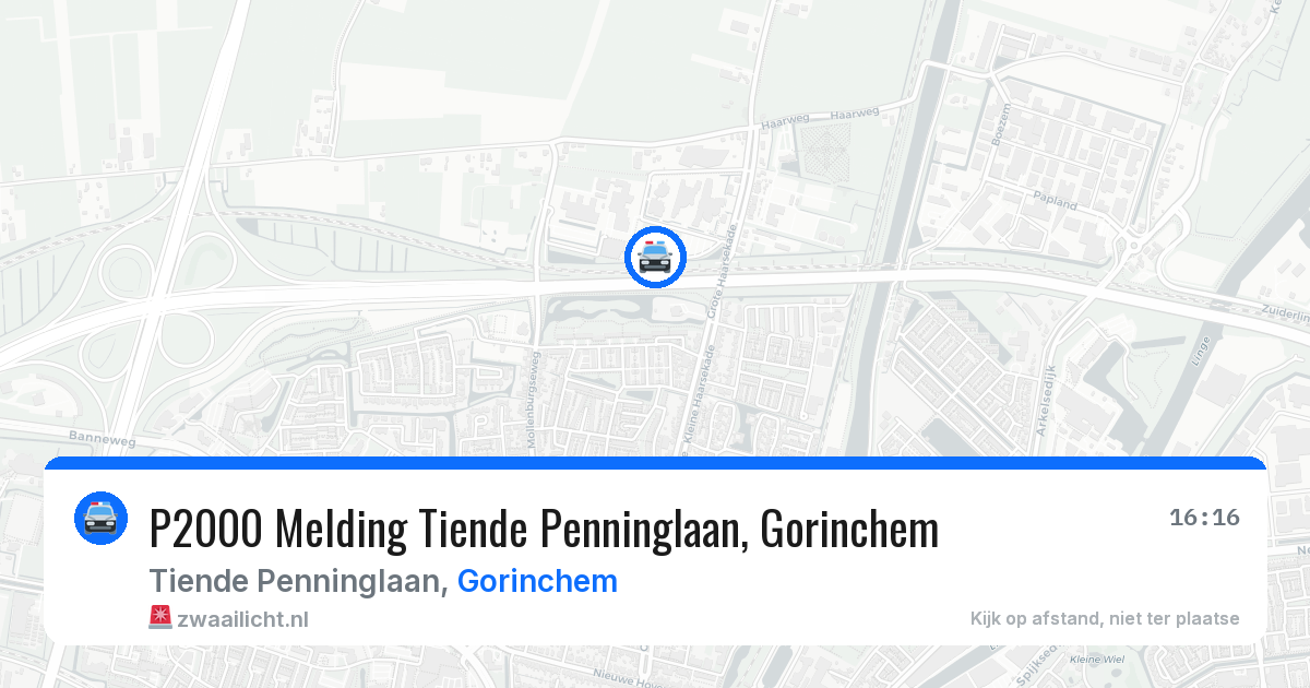 P2000 Melding Tiende Penninglaan, Gorinchem — 19 jul 2026