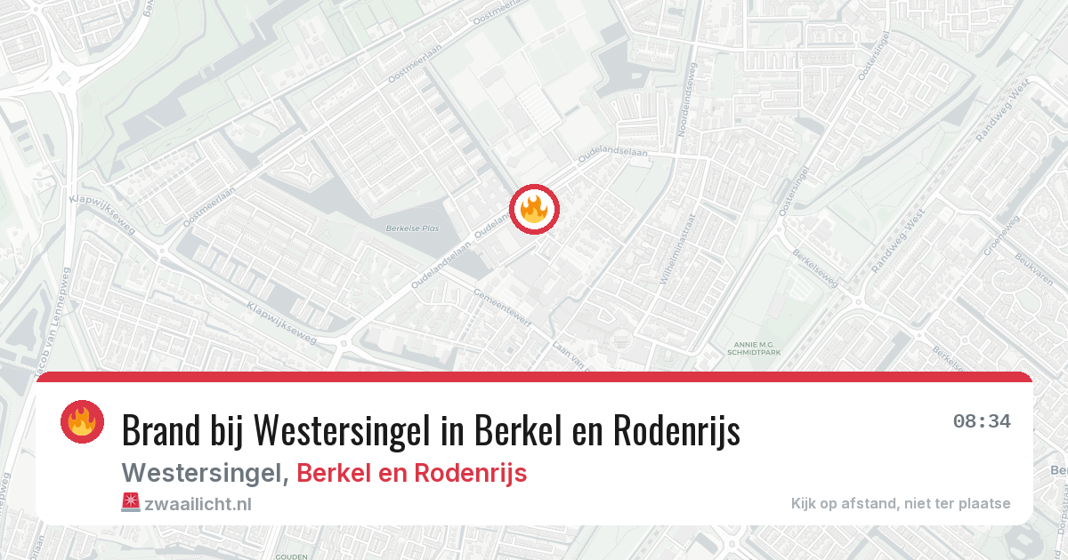 Brand bij Westersingel in Berkel en Rodenrijs — 3 jun 2026
