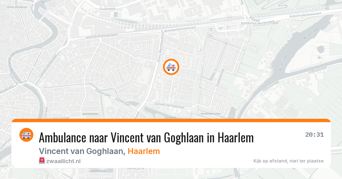 Ambulance naar Vincent van Goghlaan in Haarlem — 14 aug 2026